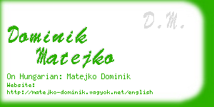 dominik matejko business card